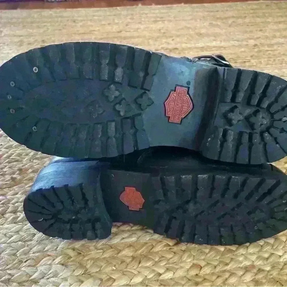 Harley Davidson Leather Embroidered Moto Boots Men’s US 9.5 EUR 42.5 - Picture 10 of 10